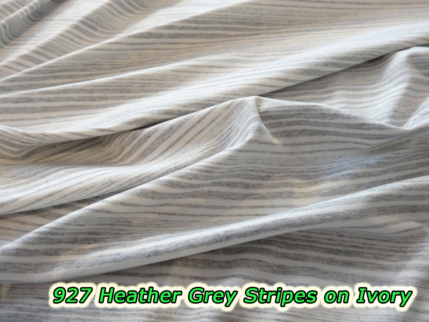 927 Heather Grey Stripes on Ivory
