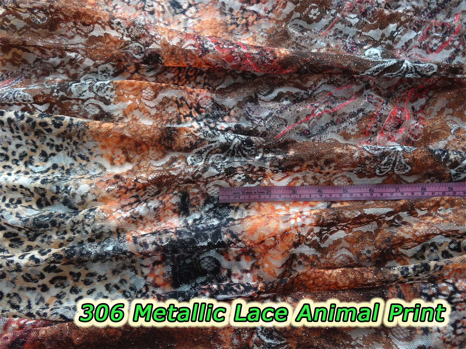 306 Metallic Lace Animal Print