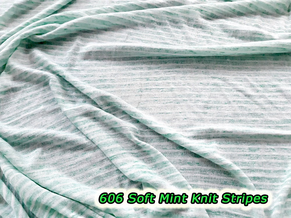 606 Soft Mint Knit Stripes